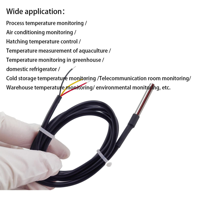 [Australia - AusPower] - 4Pcs DS18B20 Temperature Sensor 1 M, Waterproof Digital DS18B20 Sensors, DS18B20 Temperature Probe, Stainless Steel Probe Compatible for Arduino/Raspberry Pi/ESP32, ESP8266, 4Pcs DS18B20 Temperature Sensor 1 M 