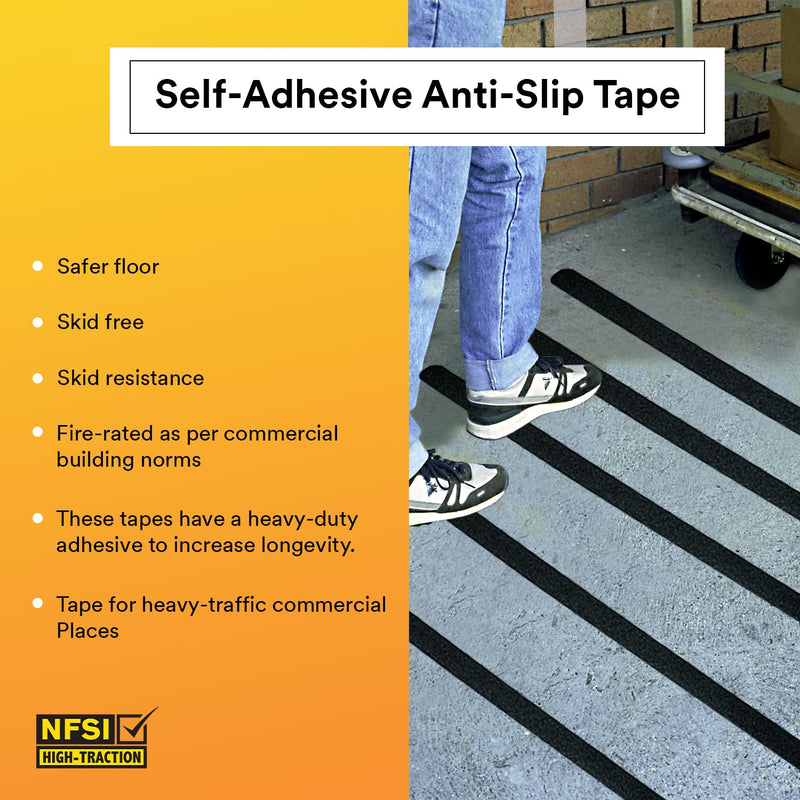 3M 1" x 60' Roll Black 610 Series Safety-Walk Anti Slip Safe Way Traction Tape Non Skid Abrasive Grit Safety