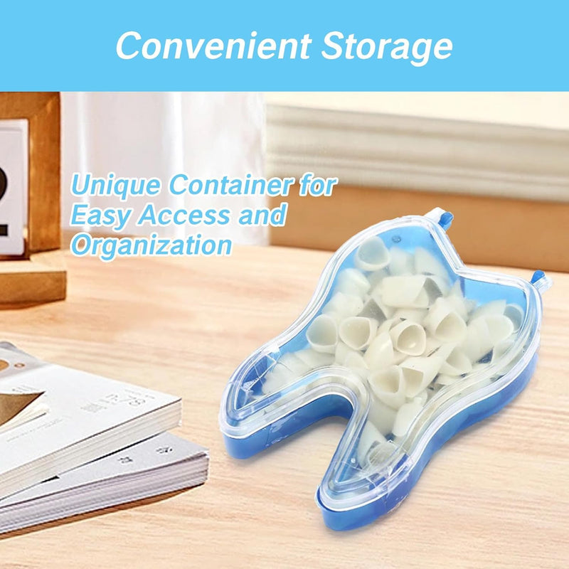 [Australia - AusPower] - 100 Pcs Tooth Caps for Broken Tooth Mixed Sizes Dental Temporary Crown Kit Front Cap Covers for Adults Dental Crowns Temporary Teeth 