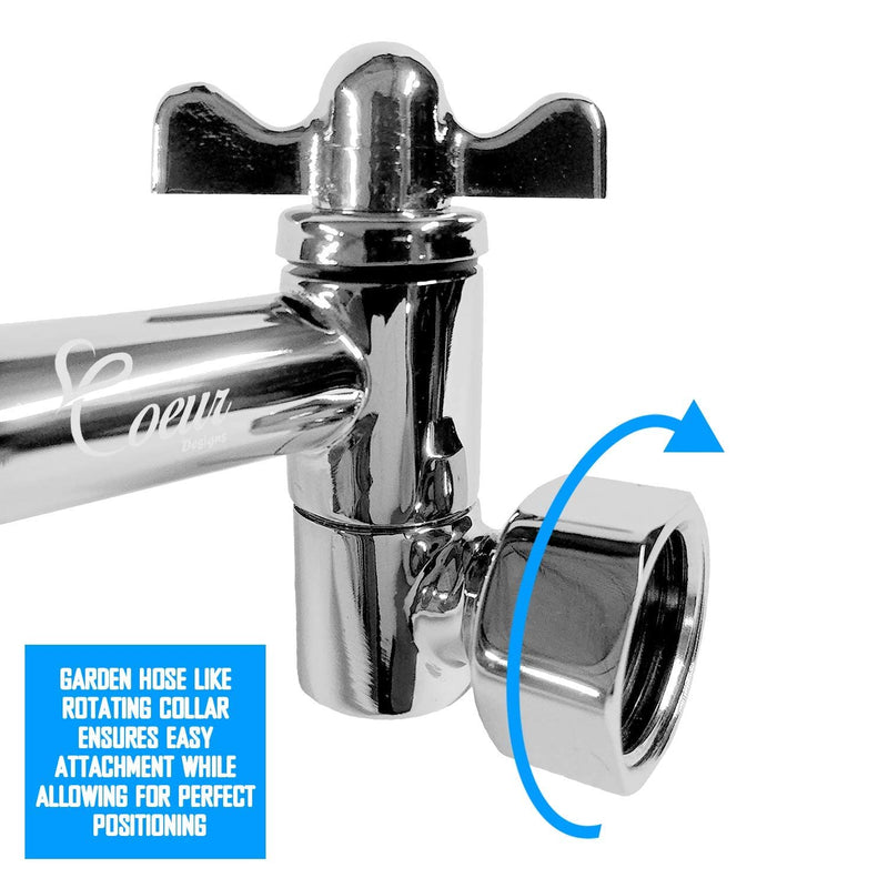 16-Inch Extra Long Shower Extension Arm. Solid Brass. Height/Angle Adjustable With a Unique Locking Gear for a Perfect Position Every time. Holds All Showerhead Sizes. 16 Inch Chrome