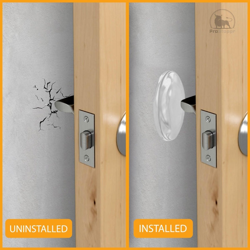 [Australia - AusPower] - Door Stoppers for Wall 2" (8 Pieces) - Self Adhesive & Discreet Door Knob Wall Protector - Quiet Door Bumper with Strong Back Adhesive - Rubber Door Stops - Shock Absorbent Door Handle Stopper 8 Pieces Clear 