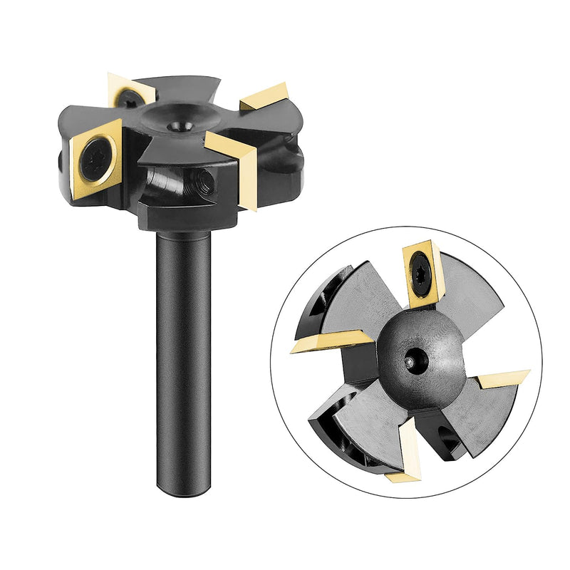 [Australia - AusPower] - SpeTool Face Cutter 8 mm Shank 40 mm Face Milling Cutter for Routers Reversible Plates Spoilboard 4 Flutes CNC Face Milling Cutter for Wood with ATS Coating Face cutter with ATS coating 