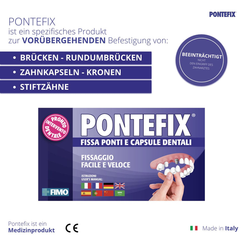 [Australia - AusPower] - Pontefix Dental Tooth Cement - Attaches Bridges, Tooth Capsules and Pin Teeth 