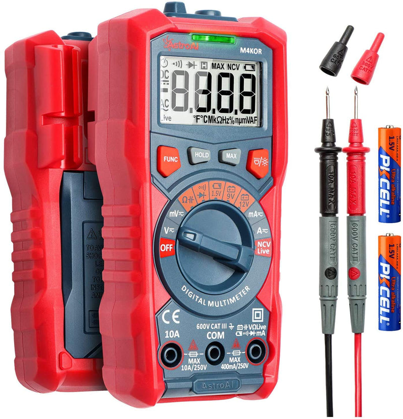 [Australia - AusPower] - AstroAI Digital Multimeter, 2000 Counts Plus 4000 Counts TRMS Manual and Auto Voltage Tester Current Resistance Meter 