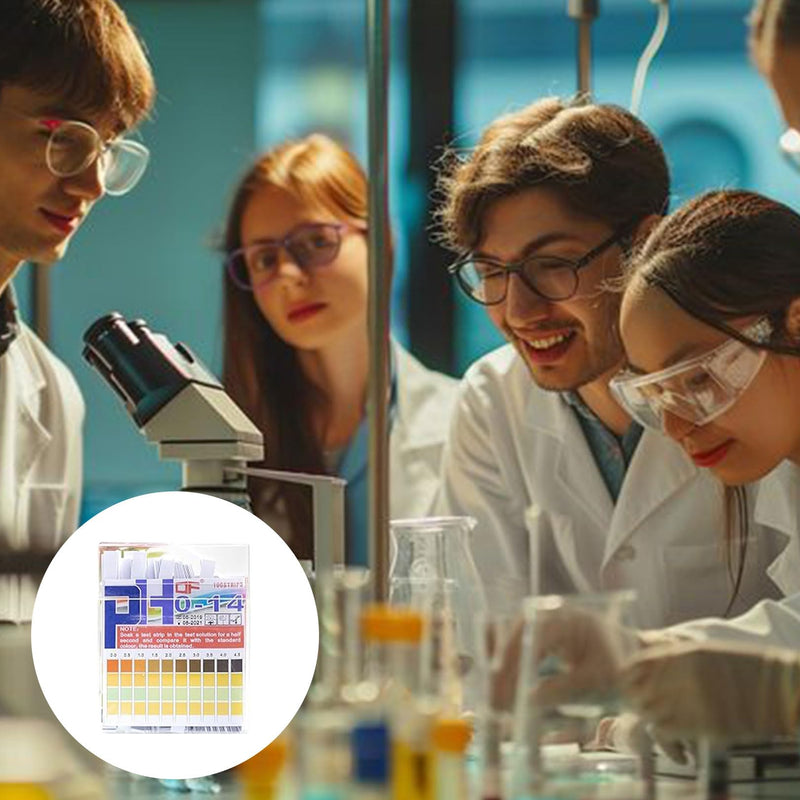 [Australia - AusPower] - Pack of 100 Urine Test Strips PH Value Test Strips, Urine Test Strips, Four Colour Acid Base Test Paper, Measuring Range for Aquariums, Laboratories & Health Checks, Precise Measurement for Water 