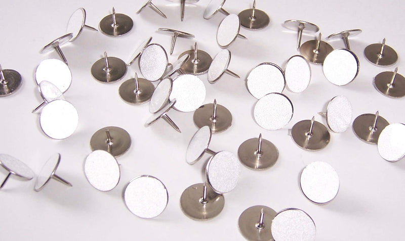 [Australia - AusPower] - XGX White Reflective Tacks (100 Pack) Trail Marking Tacks, Glow Tacks, Hiking Markers, Trail Marking Reflectors, Mark Trail Reflective Thumb Tacks for Hunting,with Included LED Keychain Light (1) 