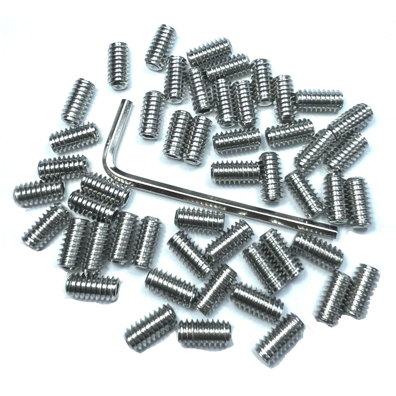 [Australia - AusPower] - 50pcs Set Screws 1/4-20 x 1/2" inch 304 Stainless Steel Allen Head Hex Hexagon Socket Set Screws with 1/8" Allen Wrench,Set Grub Screws Hex Allen Head Socket Set Screws.(1/2" Length) 
