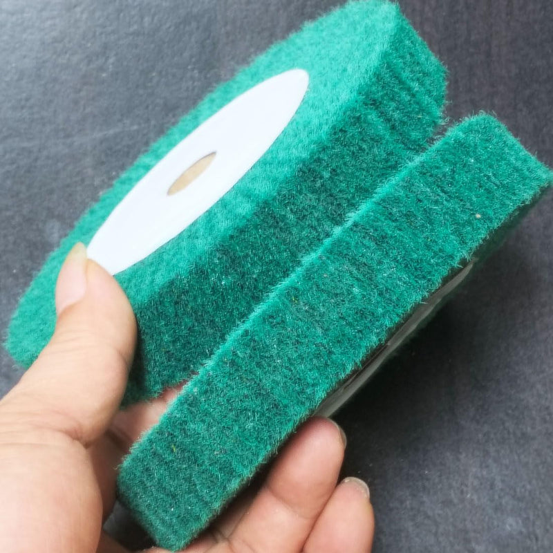 [Australia - AusPower] - 2 Pcs 8'' Non-Woven Buffing Polishing Wheels, 240 Grit Wire Drawing Abrasive Flap Wheels for Die/Bench Grinder (Green) 