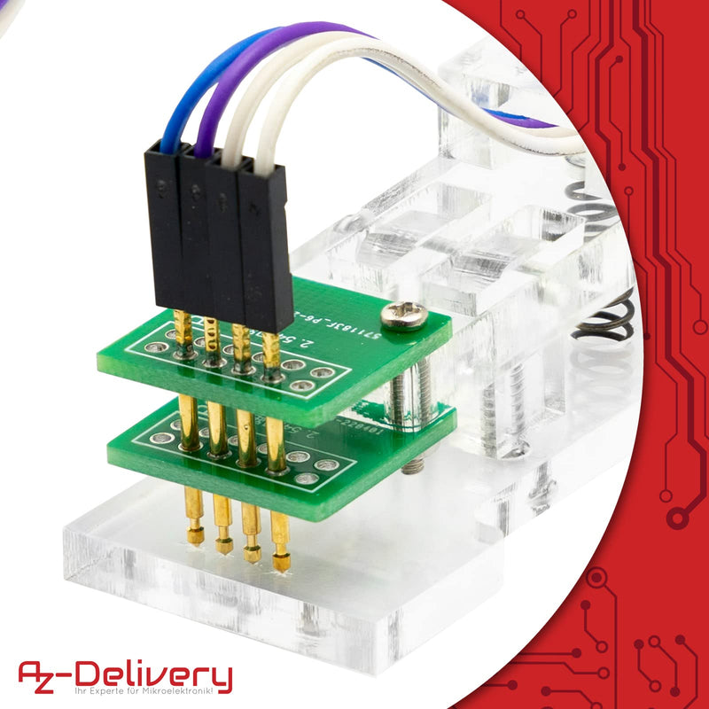AZDelivery 4 Pin Programmer I2C Module Test Tool PCB Terminal 1 x 4P Gold-Plated Pogo Pins