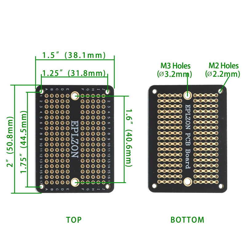 [Australia - AusPower] - Solderable Breadboard Mini PCB Board Gold-Plated Solder Breadboard for DIY Electronics Projects Apply to Soldering Projects 2.0"x1.5" Mixed Color(Pack of 10 Pcs,BLACK) Black 