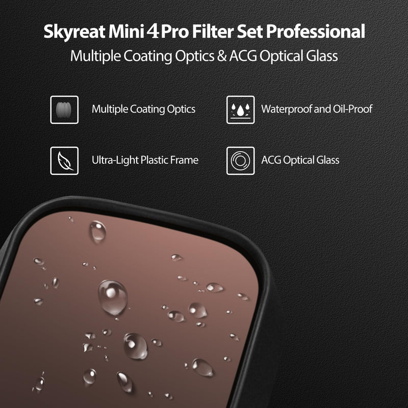 [Australia - AusPower] - SKYREAT ND Filters Set for DJI Mini 4 Pro Accessories,6 Pack-(CPL, ND8, ND16, ND32, ND64,ND128) 6 Pack-(CPL/ND8-ND128) 