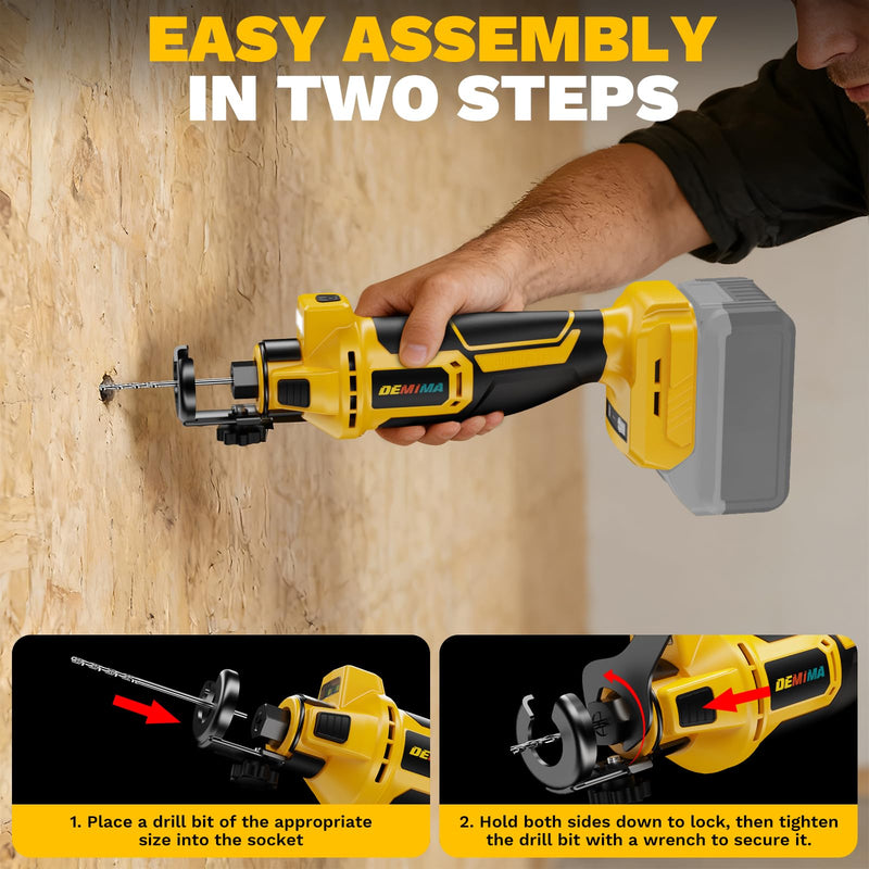 Cordless Drywall Cut-Out Tool Compatible with Dewalt 20V Battery, 3 Speed Adjustable Brushless Rotary Saw with Up to 30000 RPM, Compact Spiral Saw Kit for Wood,Drywall,Tiles,plastic, (Tool Only) For Dewalt