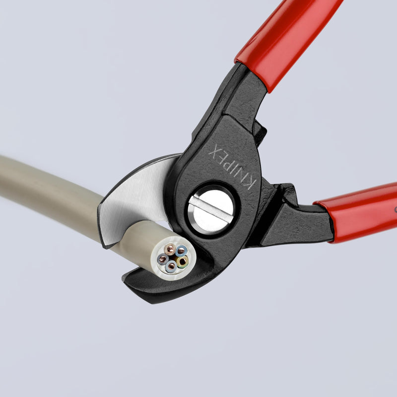 [Australia - AusPower] - KNIPEX Cable Shears, 6-1/2 In L, 1/0 AWG, Red Standard Grip 