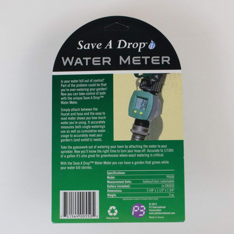 2 Pack - P3 P0550 Water Meter | Measure Watering Use in Gallons or Liters |Fits Standard Garden Hose