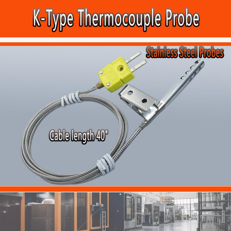 [Australia - AusPower] - 2 Pack TL3163K K-Type Thermocouple Air Probes | -40°F to 470°F K-Type Thermocouple Probes 