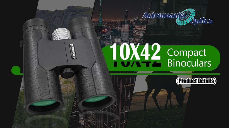 Astromania 10x42 Compact Binoculars BK7 Prism as Gift for Bird Watching