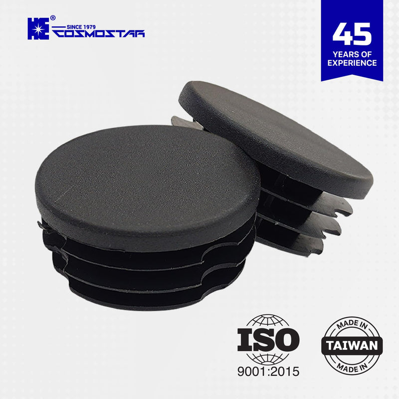 [Australia - AusPower] - Cosmostar 1.5" Inch (38.1 mm) Round Plastic Plugs - Durable Black End Caps for Metal Tubing, Fences, Chair & Furniture Legs | Easy Glide Protection & Secure Fit -10 Pcs 10 