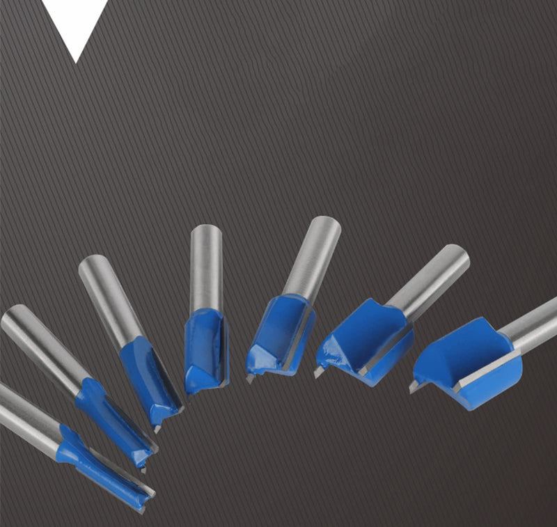 [Australia - AusPower] - BIGP 8 Pieces 8 mm Shank Groove Cutter, 5 mm 6 mm 8 mm 10 mm 12 mm 14 mm 18 mm 20 mm Straight Milling Cutter Bits for Woodworking, Groove Chisel Bits 