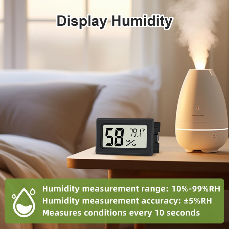 [Australia - AusPower] - Humidity Meter Indoor Thermometer 6-Pack Mini Digital Thermometer Hygrometer Indoor Temperature Humidity Meters Gauge LCD Display Fahrenheit (℉) for Greenhouse, Reptile Tank, Cellar, Closet 