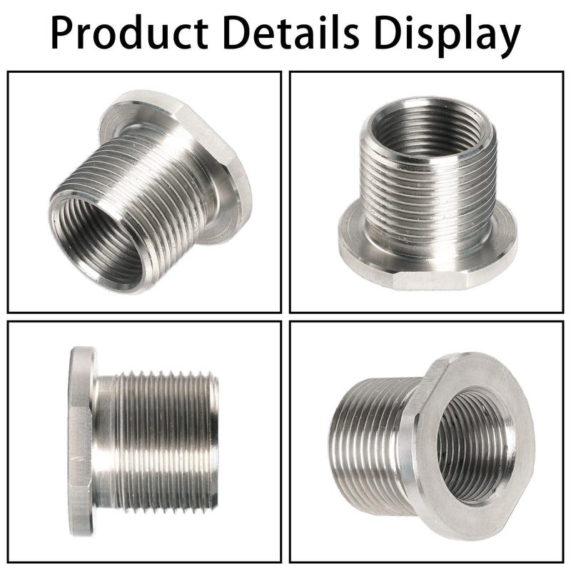 [Australia - AusPower] - 2 Pack Thread Adapters and Washers?1/2x28 to 5/8x24 Stainless Steel Thread Protector with Rubber Washer (Silver) Silver 