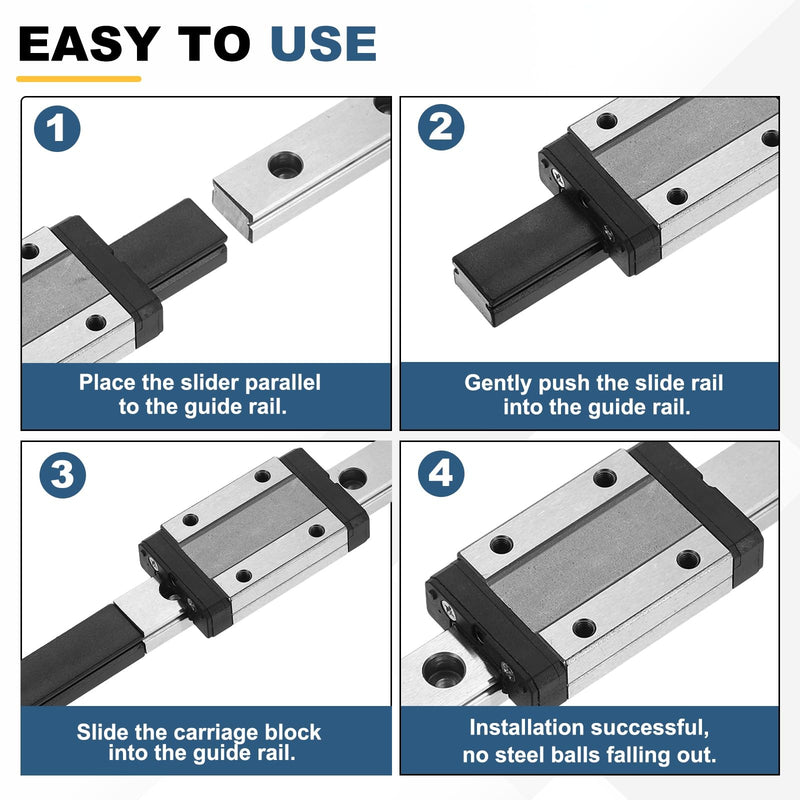 [Australia - AusPower] - uxcell MGN12 450mm Linear Sliding Rail Guide with MGN12H Sliding Carriage Block and Mini Guide, Linear Motion Guideway for Mini Engraving CNC Machine 3D Printer MGN12, MGN12H 