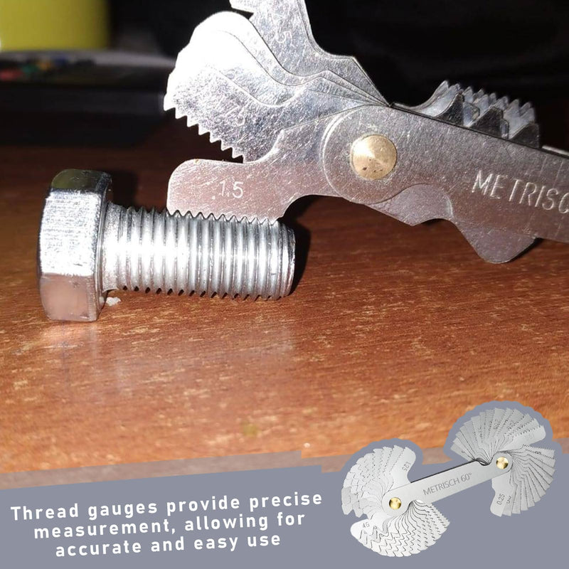 [Australia - AusPower] - 52 Sheets Stainless Steel Thread Gauge, Metric 60 Degrees, Thread Gauge, Metric / Inch Thread Gauge, Metric / Inch Spring Steel, 52 Sheets Metric/Whitworth Stainless Steel Thread Gauge 