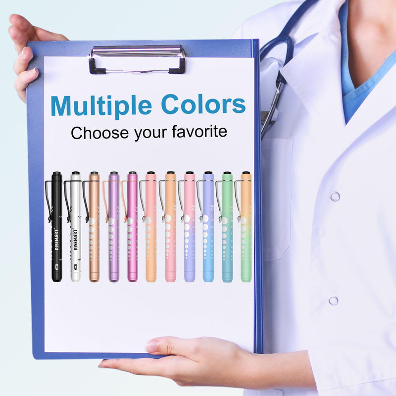 [Australia - AusPower] - 3 Pack Pen Lights for Nurses with 6 Batteries - Reusable Pen Light with Pupil Gauge and Ruler, Nurse Accessories for Work, Medical Penlights for Nursing Student Doctors EMT CNA (Pink+Yellow+Green) Pink+Yellow+Green 