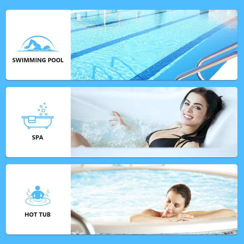 [Australia - AusPower] - 2026 New 8 in 1 Pool Salt Test Strips: 125 Strips Salt Water Pool Testing Kit for Freshwater and Saltwater Pool, Hot Tub Spa -Easy to Testing for Salt, pH, Chlorine, Bromine, Alkalinity, Hardness, CYA 8IN1-125PCS 