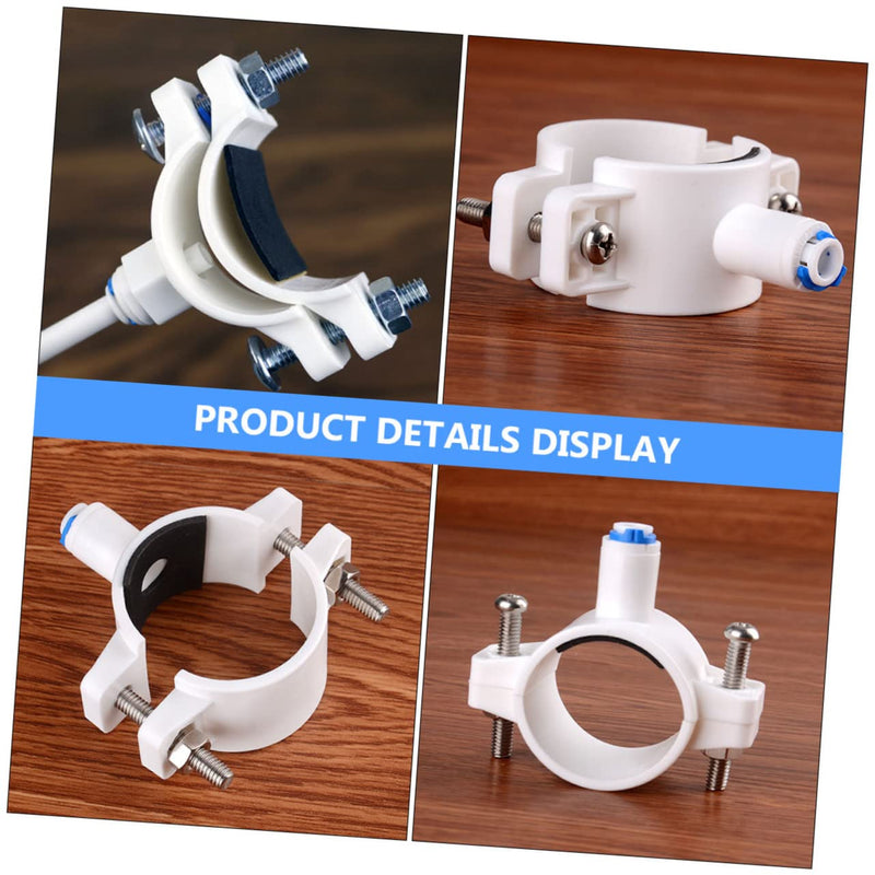 [Australia - AusPower] - OSALADI Mounting Accessories Water Filter for Sink RO Water Filter Water Filter Drain Seat Clamp 1/4 Inch Quick Connect Water Filter Valve Clamp Pom Water Filter Clip White 