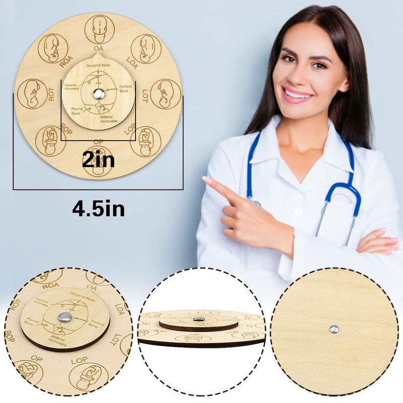 [Australia - AusPower] - Midwife fetal position tool, carved wooden fetal position wheel for student midwife doctor doula (Round) Round 