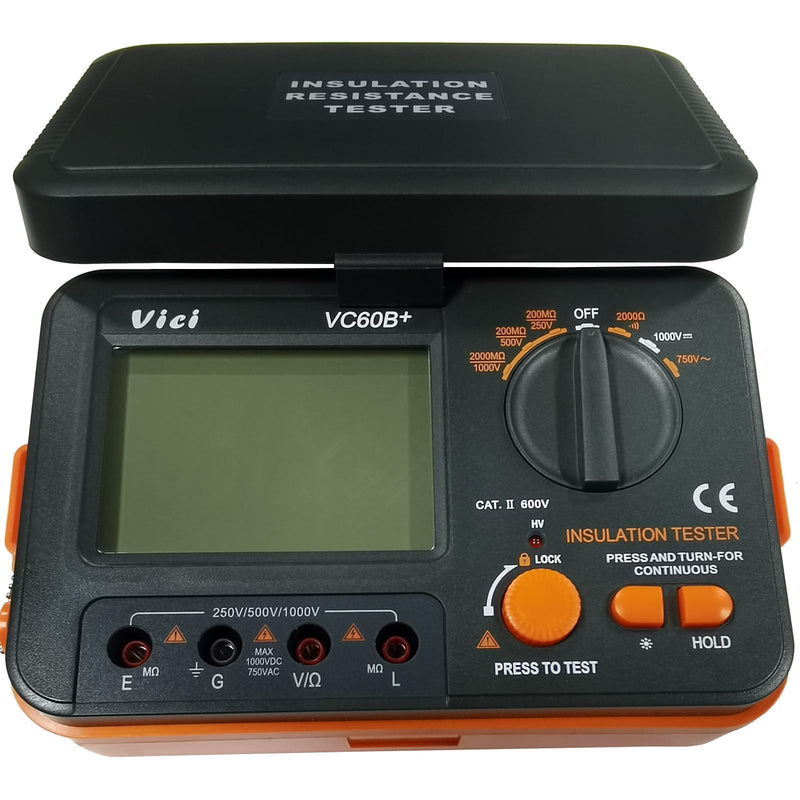 [Australia - AusPower] - Digital Insulation Resistance Tester VICI VC60B+ Megohm Meter DC250/500/1000V AC750V Double Alarm Backlight LCD Display&Data Hold OHM Meter DCV ACV Megohmmeter 