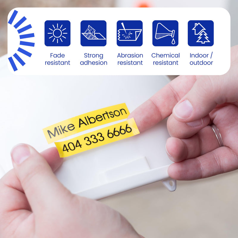 [Australia - AusPower] - Brother Genuine P-Touch TZe Black Print on Yellow Label Tape (TZeS651), Strong Adhesive Laminated,1in x 26.2ft (24mm x 8m), for Select P-Touch Label Makers, Water-Resistant, Extra Strength Extra Strength Laminated Label Tape New Packaging Black on Yellow 