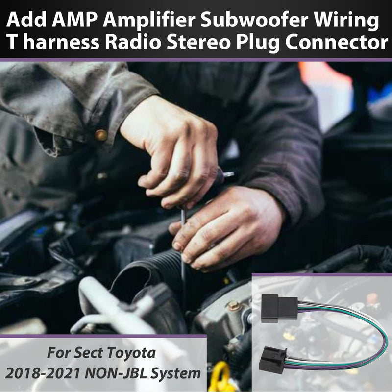 [Australia - AusPower] - RED WOLF Add AMP Amplifier Subwoofer Speaker Wiring T-Harness Radio Stereo Plug Connector Compatible with Toyota 2018-2022 Camry RAV4 Tacoma Corolla Non-JBL System 