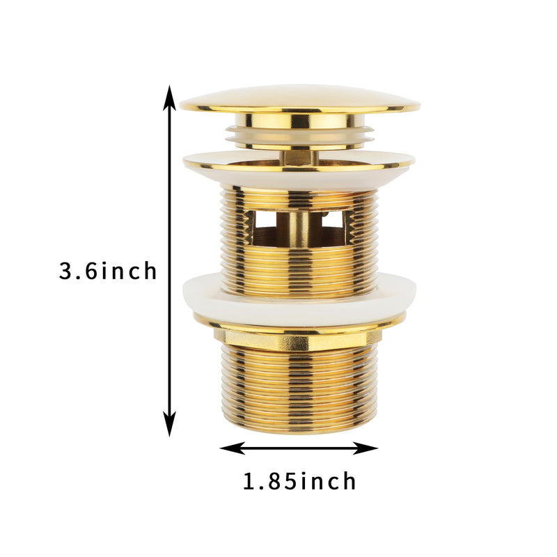 Brushed Gold Freestanding Bathtub Drain Stopper, Compatible with Freestanding Bathtub Drain Rough-in Kit Brushed Gold