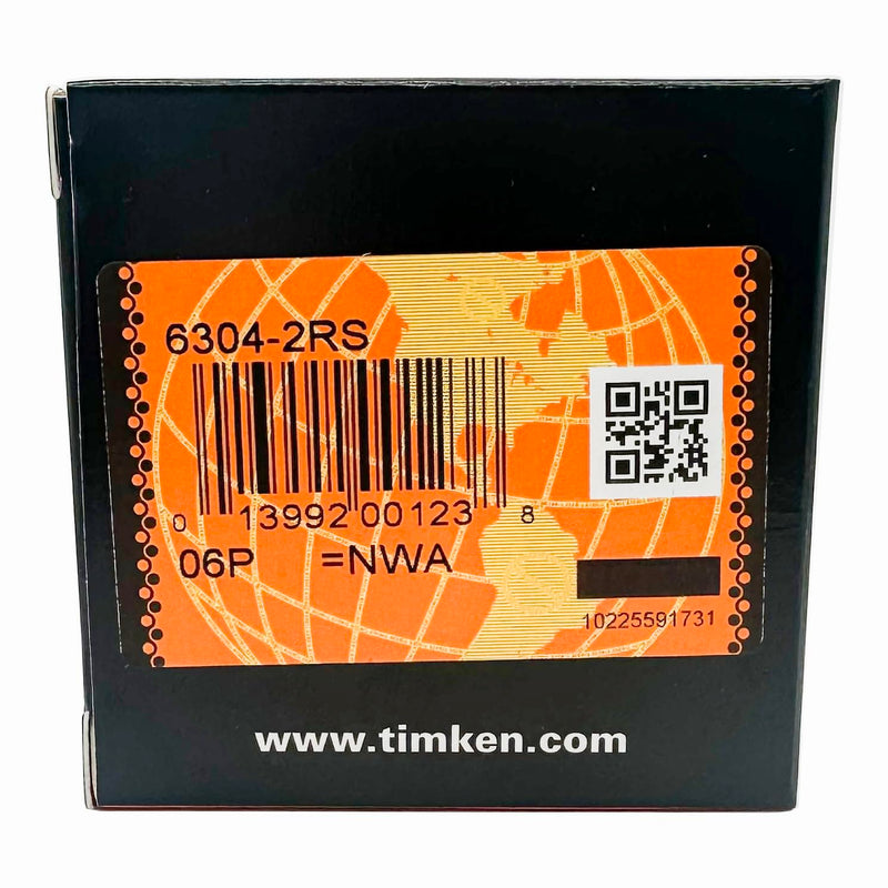 2PACK TIMKEN 6304-2RS Double Rubber Seal Bearings 20x52x15mm, Pre-Lubricated and Stable Performance and Cost Effective, Deep Groove Ball Bearings