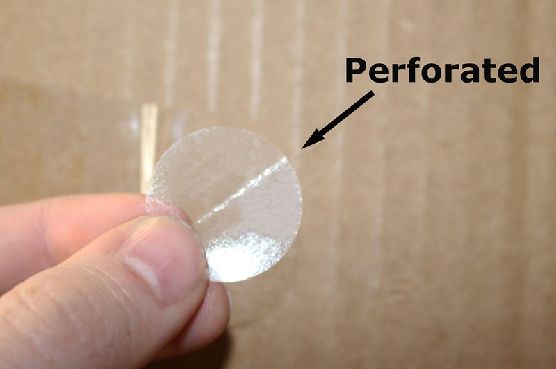 ChromaLabel 1 Inch Round Clear Wafer Seals, 500 per Roll, Perforated 1" Diameter 500/Roll