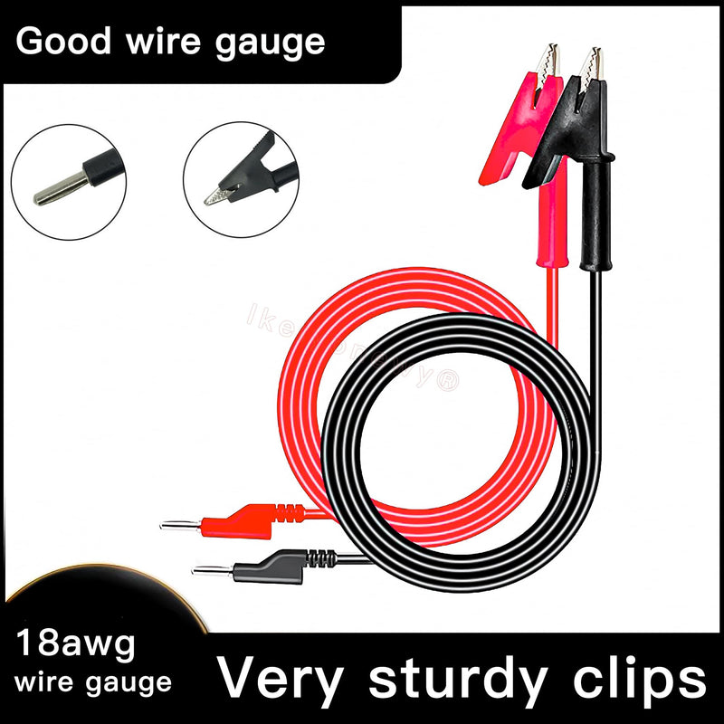 [Australia - AusPower] - 4mm Stackable Banana Plug Banana Plug to Alligator Clip Test Lead Wire Cable 3.3Ft/1M Red and Black Set for Multimeter Electrical Testing(2Pcs) 