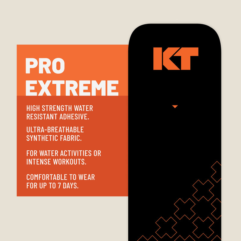 [Australia - AusPower] - KT Tape, Pro Extreme Synthetic Kinesiology Athletic Tape, 20 Count, 10” Precut Strips Jet Black 20 Count, 10” Strips 