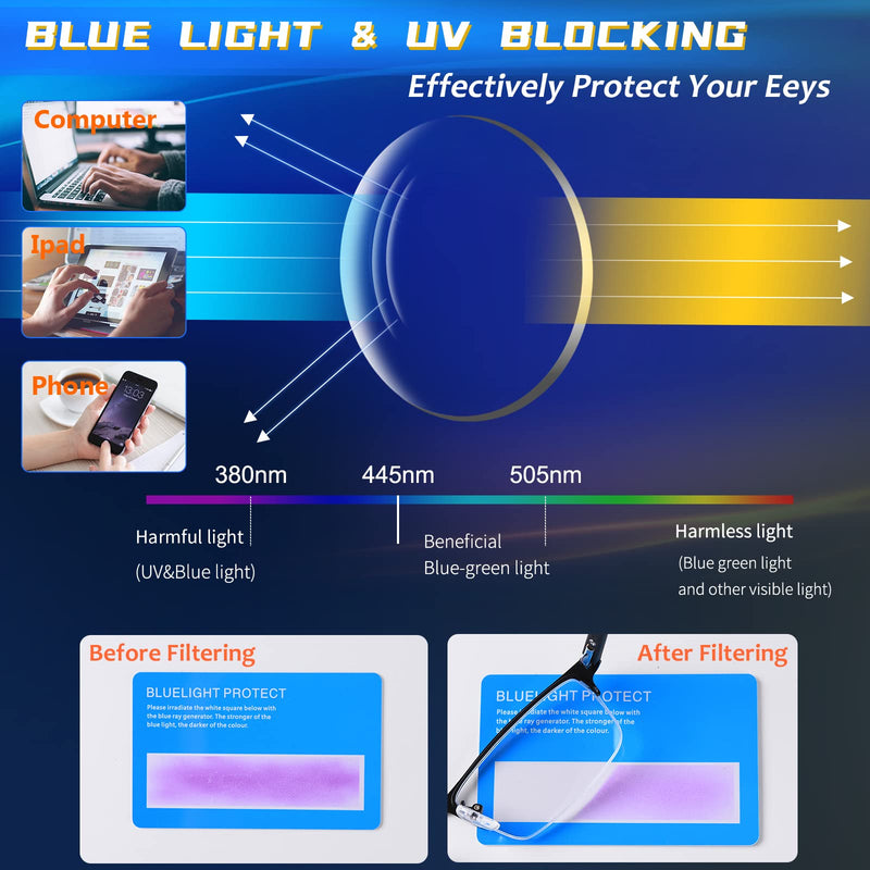 [Australia - AusPower] - 3 Pack Blue Light Blocking Reading Glasses for Men, Stylish Half Frame Metal Computer Readers, Lightweight Spring Hinge Eyeglasses Anti Eyestrain/Glare/UV (Mix Color, Black+Grey+Brown, 1.5) Mix Color(black/Grey/Brown) 1.5 x 
