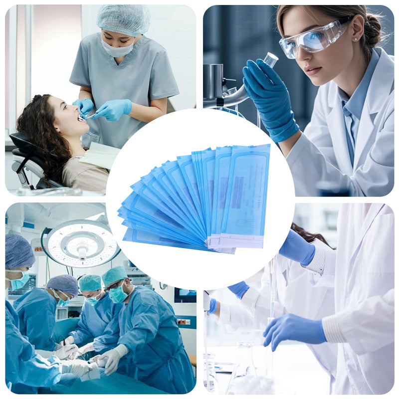 Pack of 400 self-sealing sterilisation bags: 57 mm x 130 mm disposable sterilisation bags, dentist sterilisation bags, sterilisation bags, self-sealing sterilisation bags