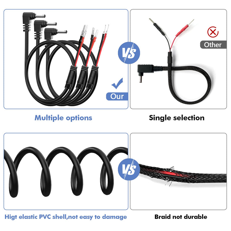 [Australia - AusPower] - Radar Detector Hardwire Power Cord, Rearview Mirror Plug Cable, with Inline Fuse Holder,Suitable for Uniden Escort Beltronics Valentine One Cobra Whistler Radar Detector,3-Piece Set,13.7'' (DC3.5) Medium-13.7in DC3.5 