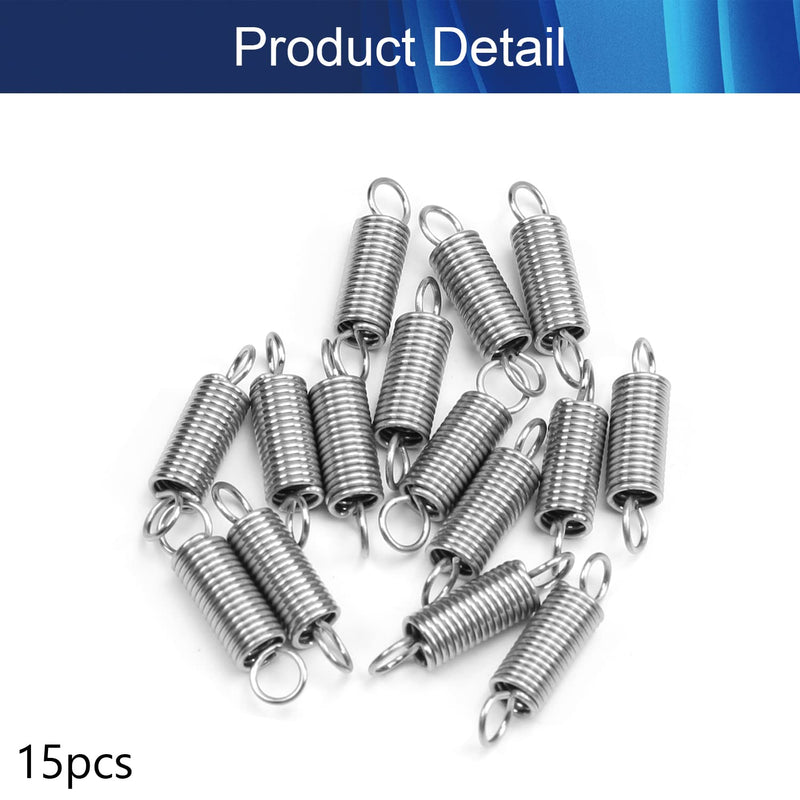 [Australia - AusPower] - Extended Tension Spring Wire Diameter 0.03", OD 0.24", Free Length 0.98",Stainless Steel Dual Hook 1" Tension Spring for Production Assembly Furniture Mechanism Maintenance 0.8x6x25mm 15PCS 