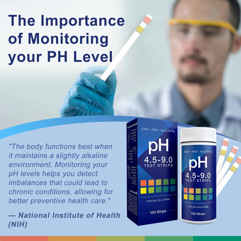 [Australia - AusPower] - pH Test Strips for Urine and Saliva 150 pH Strips for Fast, Accurate pH Testing at Home Get Clear Acid-Alkaline Balance Results, Quick & Easy pH Level Testing from 4.5-9.0 pH Test Strips 