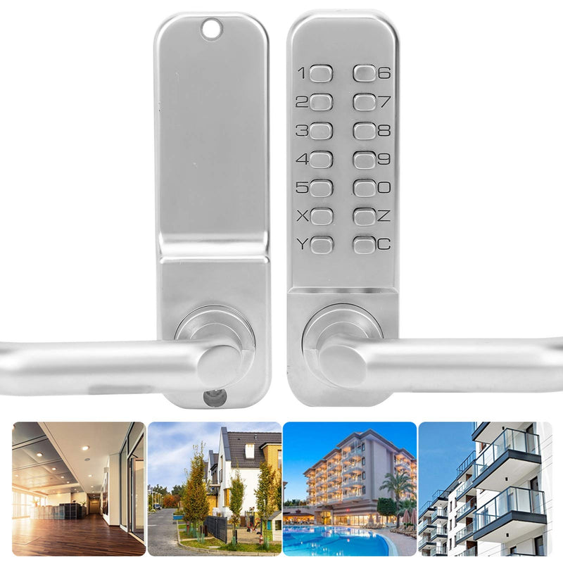 [Australia - AusPower] - Smart Mechanical Door Lock, Digital Password Entry Non Power Anti Theft Home Access, Keypad Keyless Entry Contemporary Residential Electronic Lever Lock 