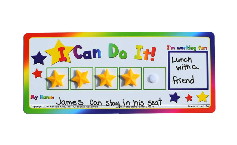 [Australia - AusPower] - I Can Do It! Token Board. Colorful Magnetic Rewards Chart with Positive-Reinforcement Stars and Customizable Goal Box. Great for Ages 3-10. Measures 5-Inches by 11-Inches 