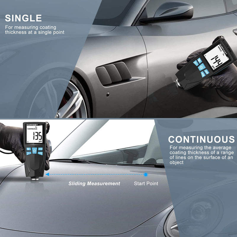 [Australia - AusPower] - DURFICST Pro Mechanic Bundle: 1/2" Digital Torque Adapter (±2% Accuracy, 4-135N.m) & Car Paint Thickness Gauge (0-1500μm) for Automotive Repair & Used Car Inspection 