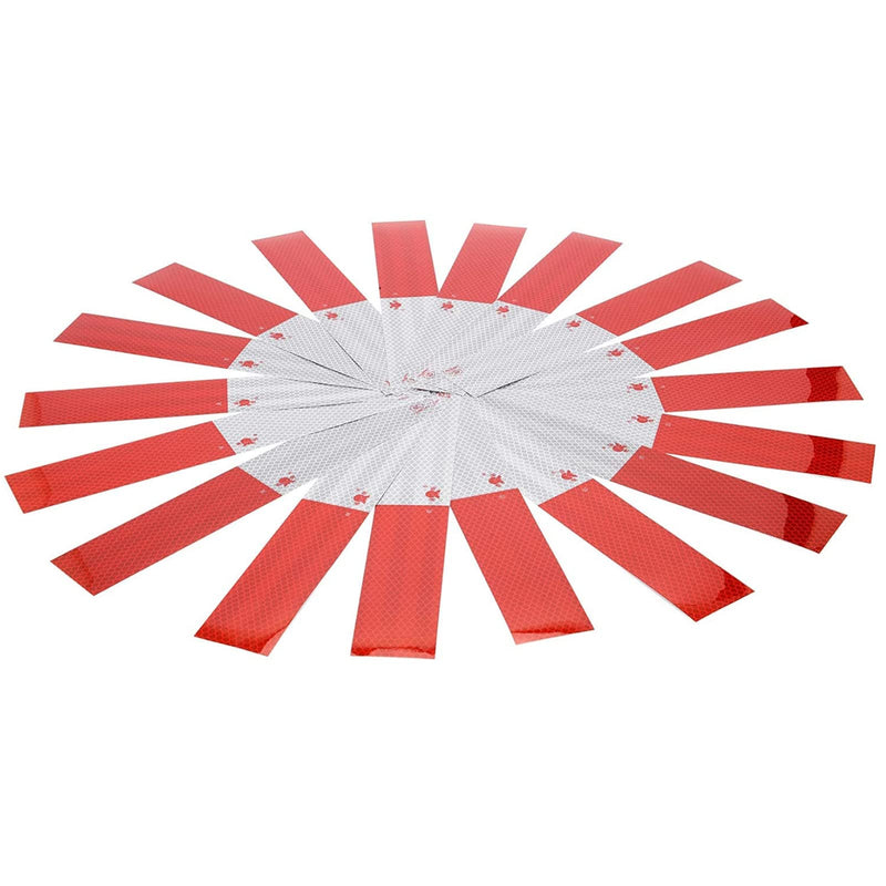 [Australia - AusPower] - Reflective Tape, 2" × 12" × 20 Pack Red/White Self-Adhesive Outdoor Waterproof Safety Caution Warning Reflective Tape Trailer Reflector for Cars, Trucks, Trailers, Boats, Road Signs 
