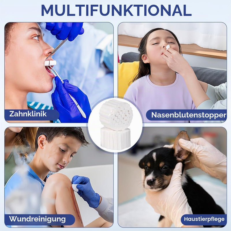 Healifty Pack of 250 Nosebleed Stoppers Dental Cotton Rolls Made of Natural Cotton with High Absorbency for Children and Adults
