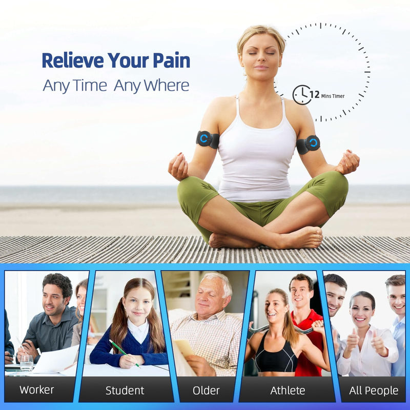 [Australia - AusPower] - Mini Massager,Rechargeable Intelligent TENS Unit Muscle Stimulator for Pain Relief - FSA or HSA eligible Deep Tissue EMS Massager Management for Back, Neck, Arm Electronic Pulse Machine 