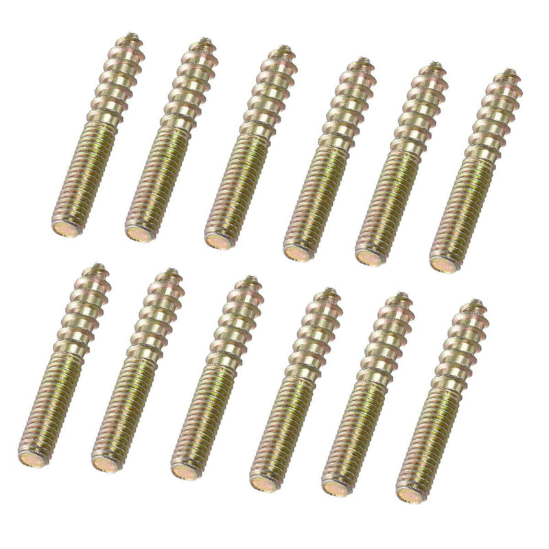 12pcs M4 Double Headed Bolts Self-Tapping Screw 25mm Length for Sofa Furniture Connection Fastener Hardware M4x25mm